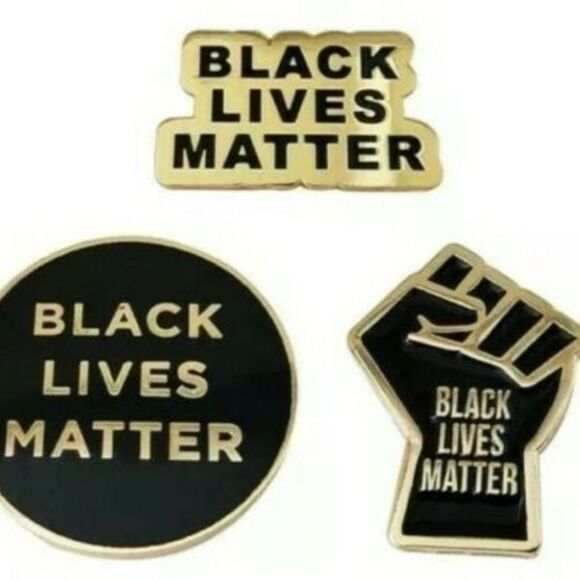 Black Lives Matter Trio Enamel gold Pin - Picture 4 of 8